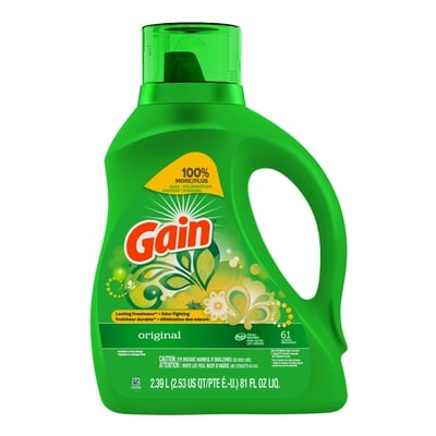 Gain Liquid Laundry Detergent, Original Scent, 61 loads 2.395 l, $0.67/100ml