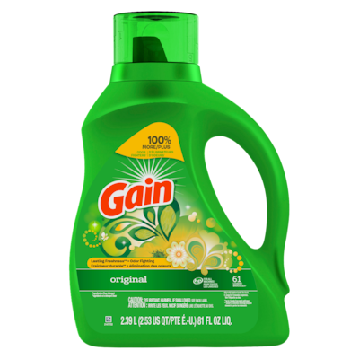 Gain Liquid Laundry Detergent, Original Scent, 61 loads 2.395 l, $0.38/100ml