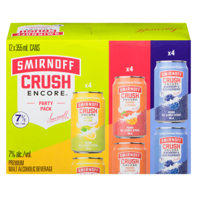 Smirnoff Premium Malt Alcoholic Beverage Party Pack (ID required at pick-up) 12x355.0 ml, $0.68/100ml