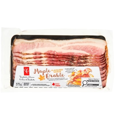 President's Choice Maple Flavoured Naturally Smoked Bacon 375 g, $2.13/100g
