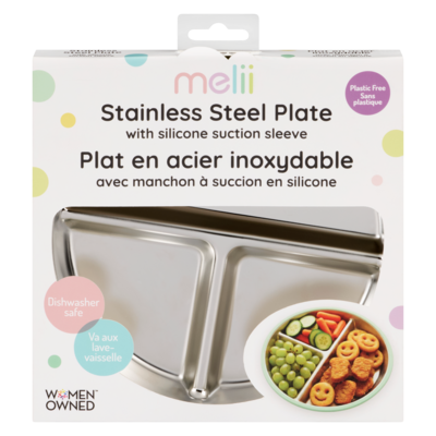 Melii Stainless Steel Plate 3+ 1 ea, $11.49/1ea