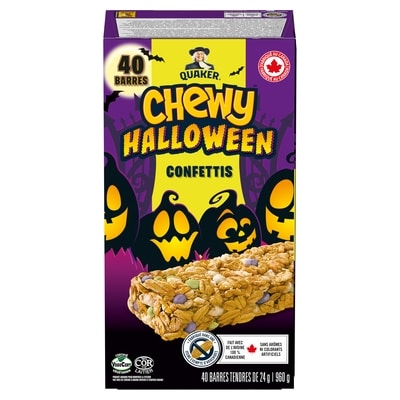 Quaker Barres tendres Chewy Halloween Confettis 960 g, 2,39 $/100g