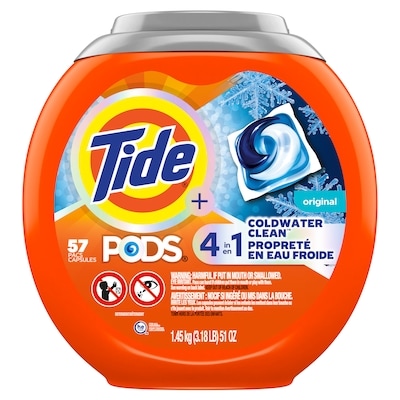 Tide PODS Coldwater Laundry Detergent soap, Original Scent, 4-in-1 Detergent 57 ea, $0.37/1ea