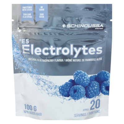 Schinoussa E5 Electrolytes Natural Blue Raspberry Flavour 100 g, $25.99/100g