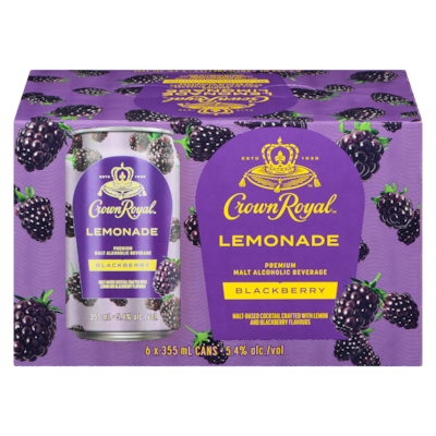 Crown Royal Premium Malt Alcoholic Beverage Lemonade Blackberry (ID required at pick-up) 6x355.0 ml, $0.77/100ml