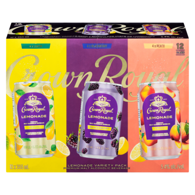Crown Royal Premium Malt Alcoholic Beverage Lemonade Variety Pack (ID required at pick-up) 12x355.0 ml, $0.56/100ml