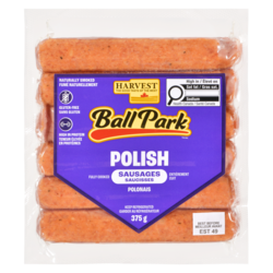 Harvest Ball Park Fully Cooked Polish Sausages 375 g, $2.93/100g