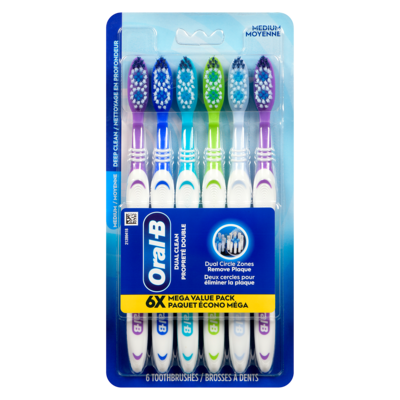 Oral-B Brosses à dents Dual Clean, paquet de 6 6 ea, 1,42 $/1ch