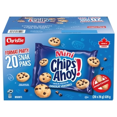Christie Chips Ahoy! Minis Biscuits aux pépites de chocolat, 20 sachets 20x26.0 g, 2,11 $/100g