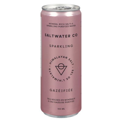SALT WATER CO Mineral Rich Salts & Sparkling Purified Water Himalayan Salt Sparkling 355 ml, $0.93/100ml