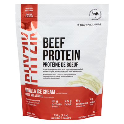 Schinoussa Beef Protein Drink Mix Powder Vanilla Ice Cream 910 g, $7.14/100g