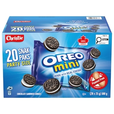 Christie OREO Minis Chocolate Sandwich Cookies, 20 Snack Packs 20x25.0 g, $2.60/100g