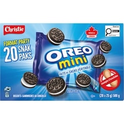 Christie OREO Minis Chocolate Sandwich Cookies, 20 Snack Packs