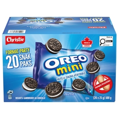 Christie OREO Minis Biscuits-sandwiches au chocolat, 20 sachets 20x25.0 g, 2,20 $/100g