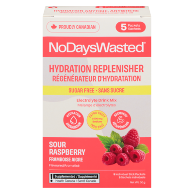 No Days Wasted Régénérateur d'hydratation sans sucre framboise aigre aromatisé 30 g, 39,97 $/100g