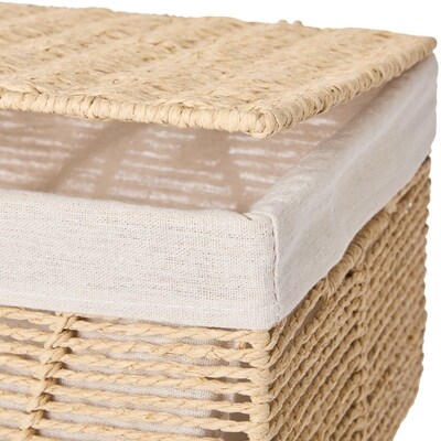 Paper Rope Rectangular Basket with Lid