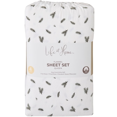 Life at Home Queen Flannel Sheet 4 Piece Set - Pine 1 ea, $60.00/1ea