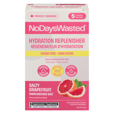 No Days Wasted Régénérateur d'hydratation sans sucre pamplemousse salé aromatisé 30 g, 39,97 $/100g