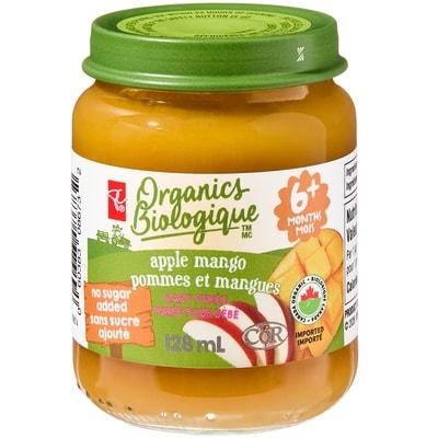 PC Biologique Purée pour bébé Biologique aux pommes et mangues 128 ml, 1,56 $/100ml