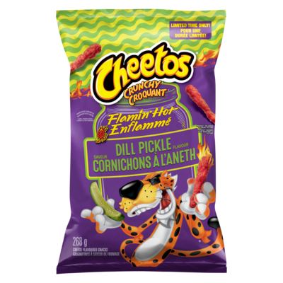 Cheetos Crunchy Chips, Flamin' Hot Dill Pickle 268 g, $2.16/100g