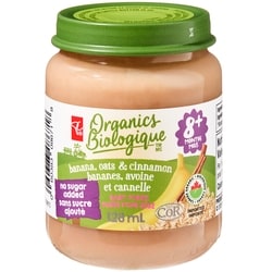 PC Organics Organics Banana, Oats, and Cinnamon Baby Puree 128 ml, $1.56/100ml
