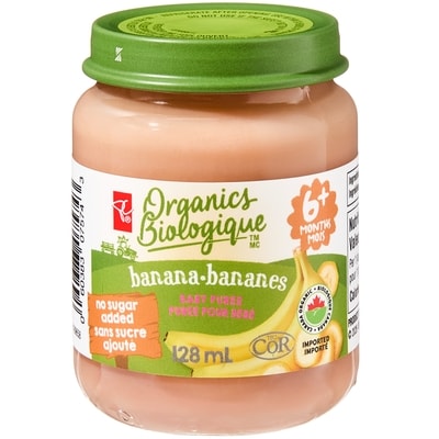 PC Biologique Purée pour bébé Biologique aux bananes 128 ml, 1,56 $/100ml