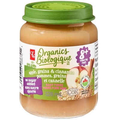 PC Organics Organics Apple, Grains, and Cinnamon Baby Puree 128 ml, $1.56/100ml