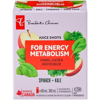 President's Choice Spinach and Kale Juice Shots 240 ml, $4.17/100ml