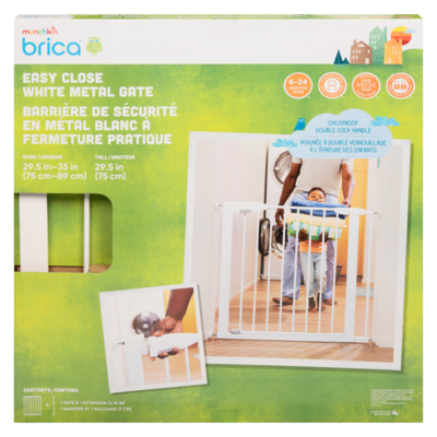 Brica Barrière de sécurité en métal blanc à fermeture pratique 6-24 mois 1 ea, 124,99 $/1ch
