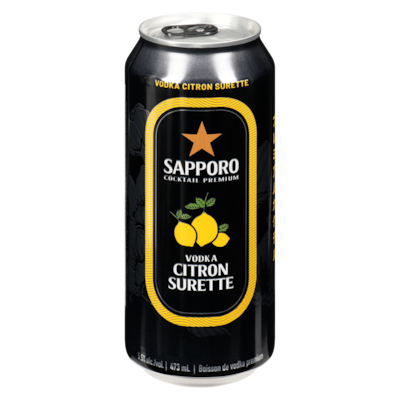 Sapporo Boisson de vodka premium vodka citron surette (Pièce d’identité requise au moment du ramassage) 473 ml, 0,92 $/100ml