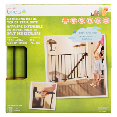 Brica Barrière extensible en métal pour le haut des escaliers 6-24 mois 1 ea, 93,99 $/1ch