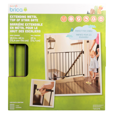 Barrière extensible en métal pour le haut des escaliers 6-24 mois