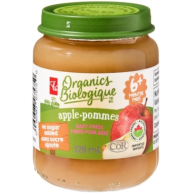 PC Biologique Purée pour bébé Biologique aux pommes 128 ml, 1,56 $/100ml