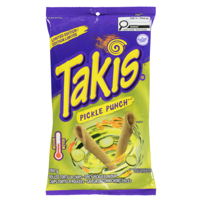 Takis Rolled Tortilla Chips Spicy Pickle Flavour Medium Limited Edition 260 g, $2.11/100g