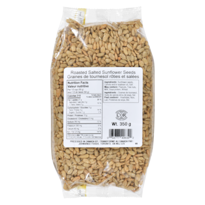 Johnvince Foods Graines de tournesol rôties et salées 350 g, 1,00 $/100g