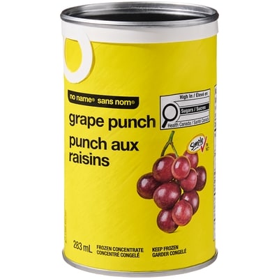 Sans Nom Concentré de boisson congelé, punch aux raisins 283 ml, 0,80 $/100ml