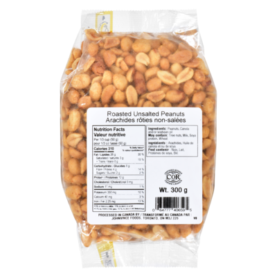 Johnvince Foods Roasted Peanuts, Unsalted 300 g, $1.17/100g