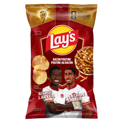 Lay’s Chips de pommes de terre, poutine au bacon 220 g, 2,40 $/100g
