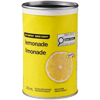 Sans Nom Concentré congelé de limonade 283 ml, 0,80 $/100ml
