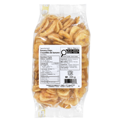 Johnvince Foods Sweetened Banana Chips 225 g, $1.33/100g
