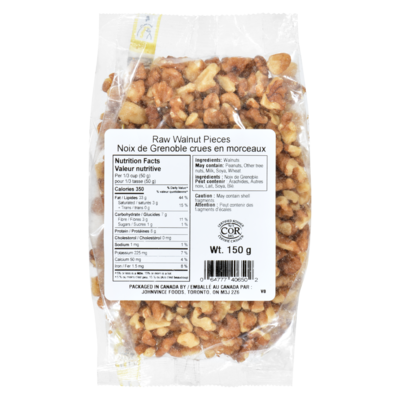 Johnvince Foods Noix de Grenoble crues en morceaux 150 g, 2,00 $/100g