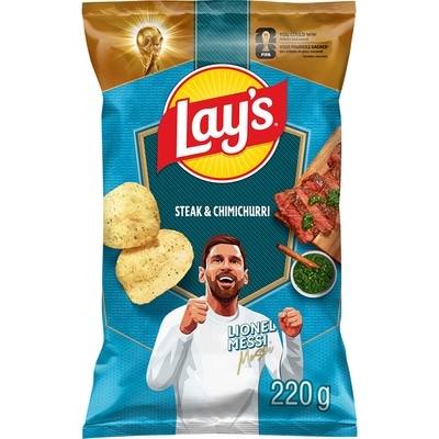 Lay’s Croustilles assaisonnées steak et chimichurri 220 g, 2,40 $/100g