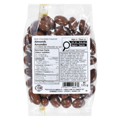 Johnvince Foods Milk Chocolate Covered Almonds 175 g, $1.71/100g