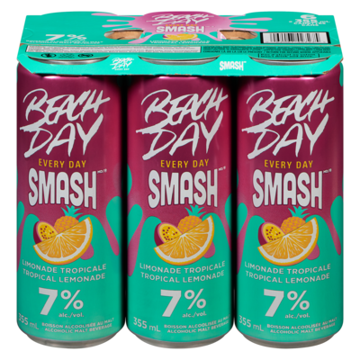 Beach Day Every Day Alcoholic Malt Beverage Tropical Lemonade (ID required at pick-up) 6x355.0 ml, $0.75/100ml