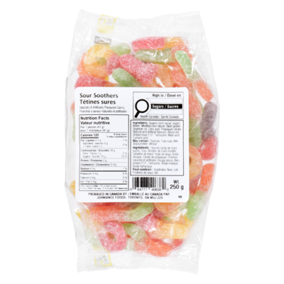 Johnvince Foods Sour Soothers Candy 250 g, $1.20/100g