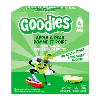 Baby Gourmet Kids Snack Apple & Pear Fruit Smash Pouch, No Added Sugar Kids Fruit Pouch for School Lunchboxes 360 g, $1.66/100g