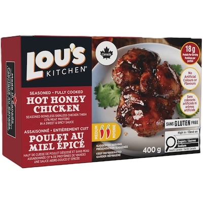 Lou’s Poulet au miel épicé, entièrement cuit 400 g, 3,00 $/100g