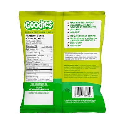 Collation pour enfants, Bâtonnets de patate douce au sel de mer, collation croustillante de grains soufflés sans gluten pour la boîte à lunch