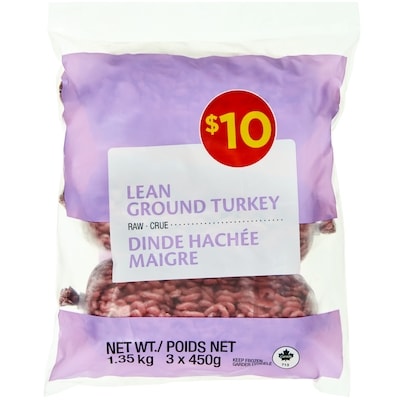 null Dinde hachée maigre crue 1.35 kg, 0,74 $/100g