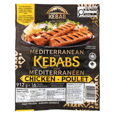 Kebab Factory Mediterranean Style Chicken Kebabs 912 g, $1.53/100g
